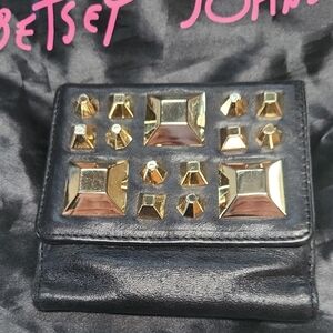 Betsey Johnson Black Wallet with Gold Accents